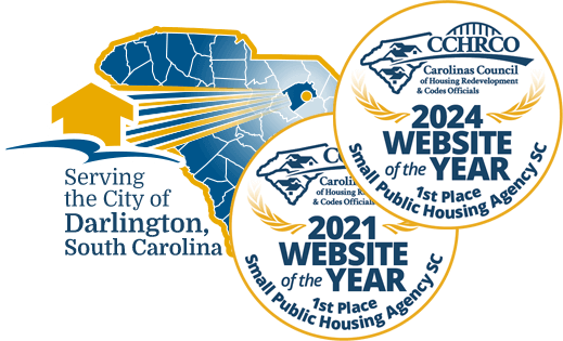 Map showing the location of Darlington within the state of South Carolina with 2024 & 2024 Website of the Year awards 